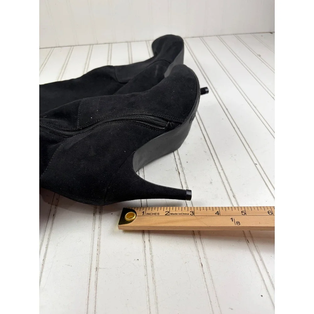 Mossimo Vintage Y2K Black Suede Over The Knee Stiletto Boots Women's Size 8 NWT